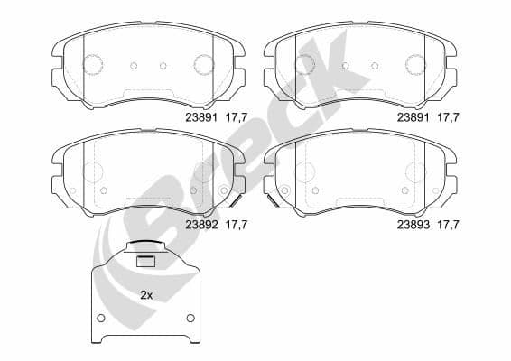 set placute frana,frana disc BRECK 23891 00 701 10