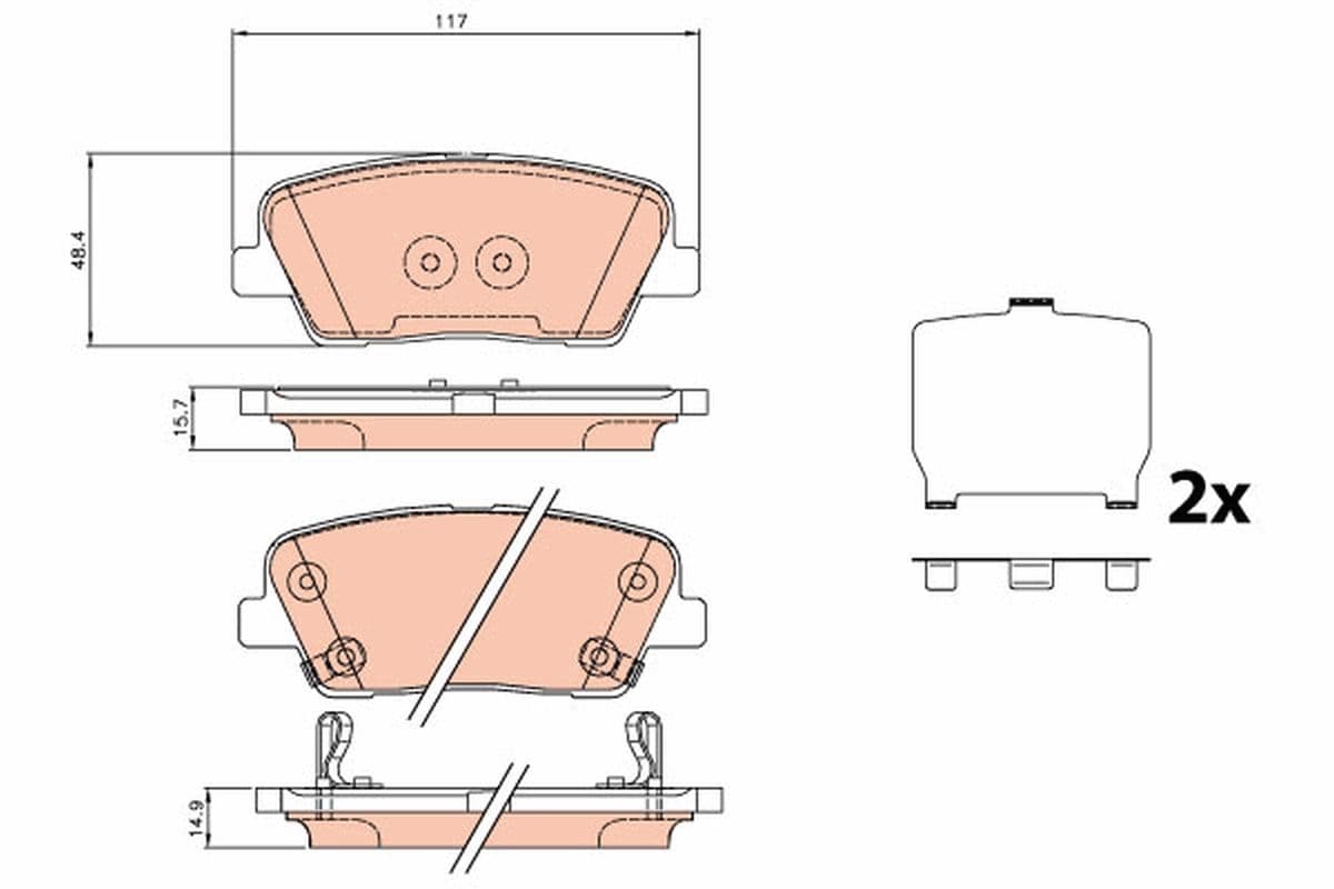 set placute frana,frana disc TRW GDB3624