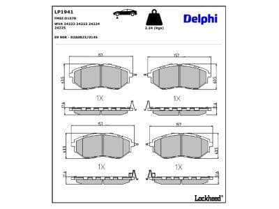 set placute frana,frana disc DELPHI LP1941