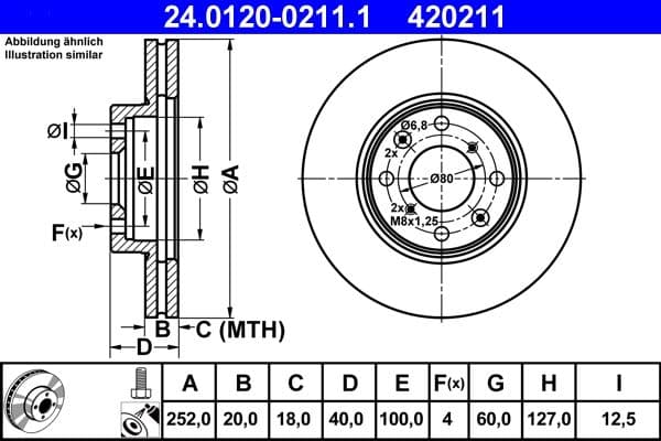 Disc frana ATE 24.0120-0211.1