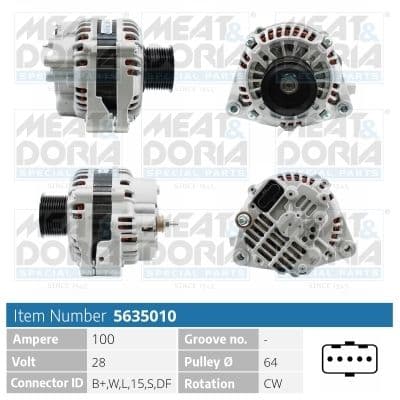 Generator / Alternator MEAT & DORIA 5635010