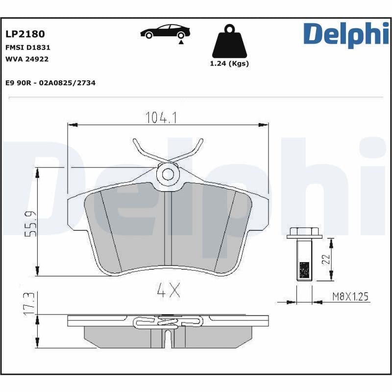 set placute frana,frana disc DELPHI LP2180