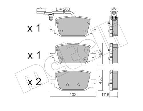 set placute frana,frana disc METELLI 22-1366-1
