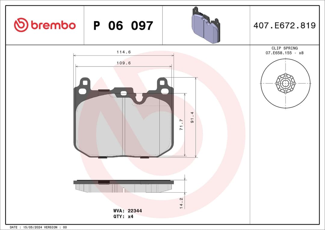 set placute frana,frana disc BREMBO PRIME LINE P 06 097