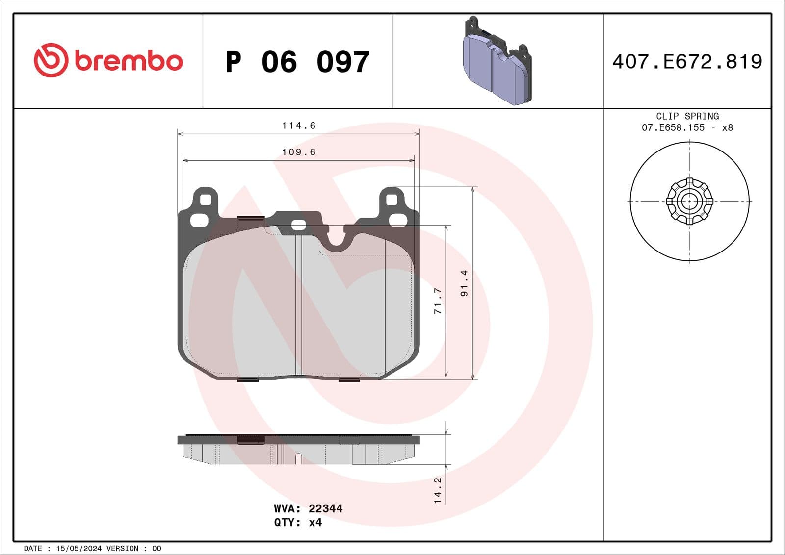 set placute frana,frana disc BREMBO PRIME LINE P 06 097