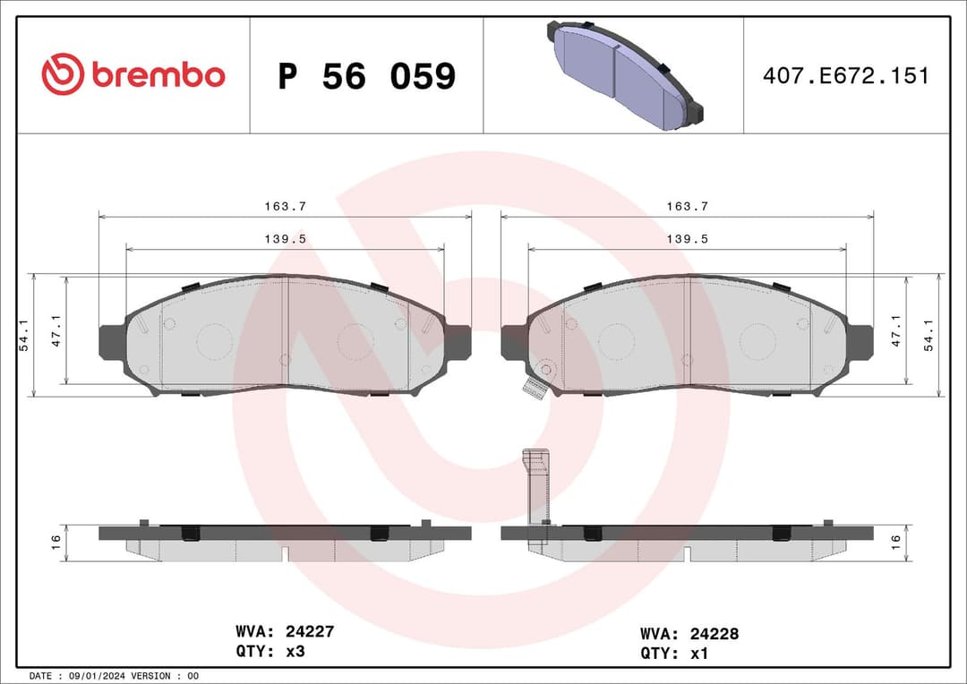 set placute frana,frana disc BREMBO PRIME LINE P 56 059
