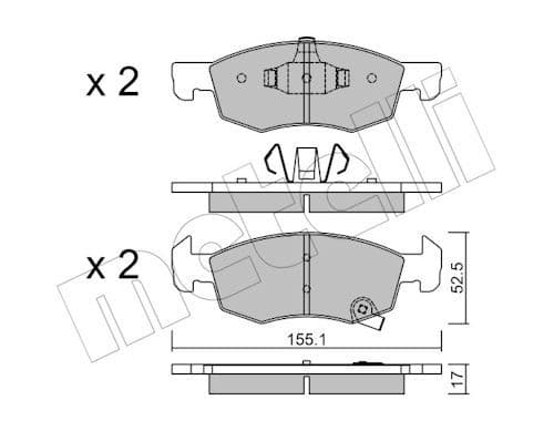 set placute frana,frana disc METELLI 22-1034-0