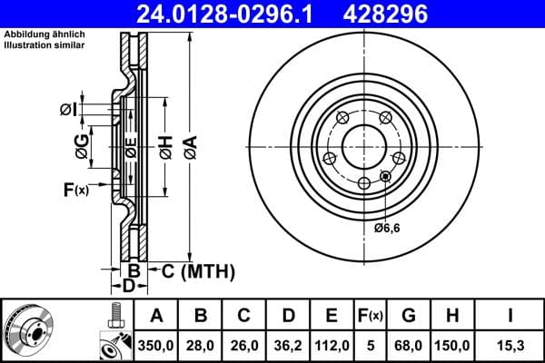 Disc frana ATE 24.0128-0296.1