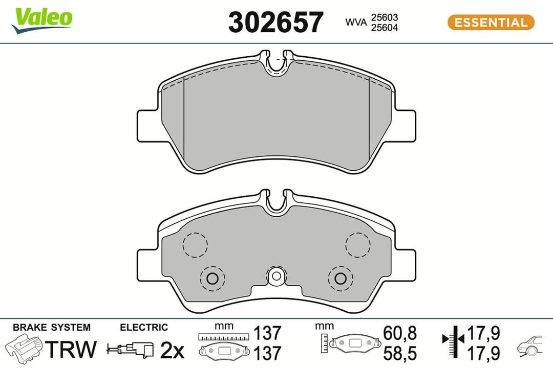 set placute frana,frana disc VALEO 302657