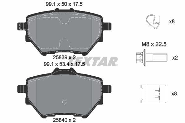 set placute frana,frana disc TEXTAR Q+ 2583901