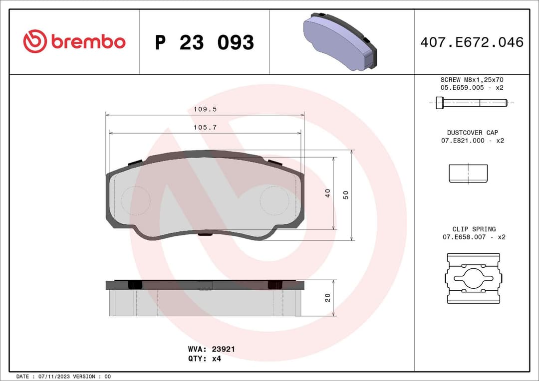 set placute frana,frana disc BREMBO PRIME LINE P 23 093