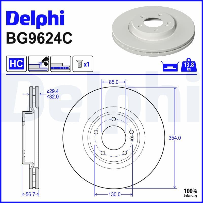 Disc frana DELPHI BG9624C