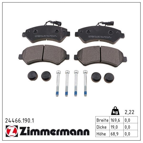 set placute frana,frana disc ZIMMERMANN 24466.190.1