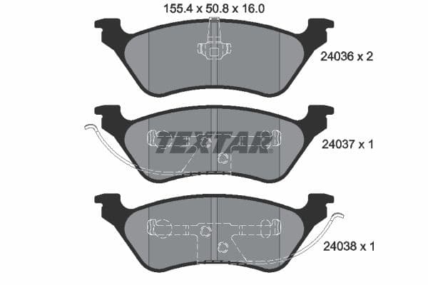 set placute frana,frana disc TEXTAR 2403601