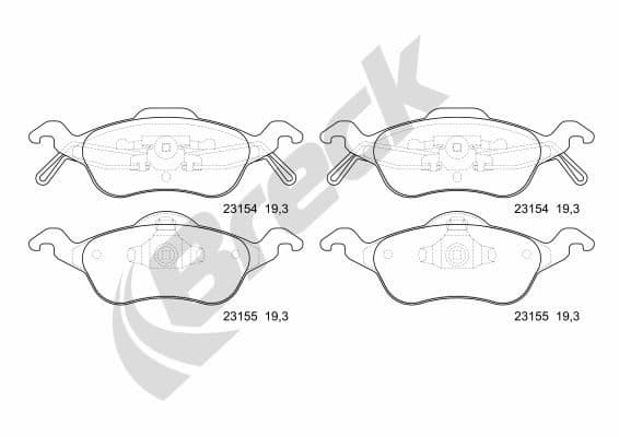 set placute frana,frana disc BRECK 23154 00 702 00