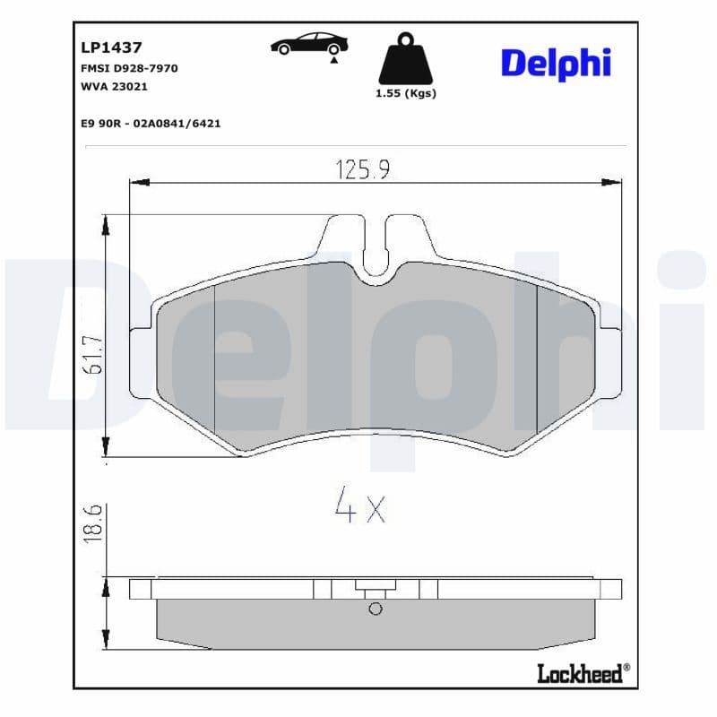 set placute frana,frana disc DELPHI LP1437