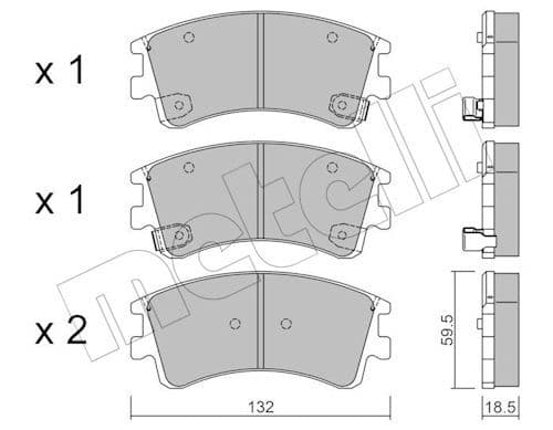 set placute frana,frana disc METELLI 22-0476-0