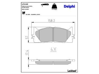 set placute frana,frana disc DELPHI LP2169