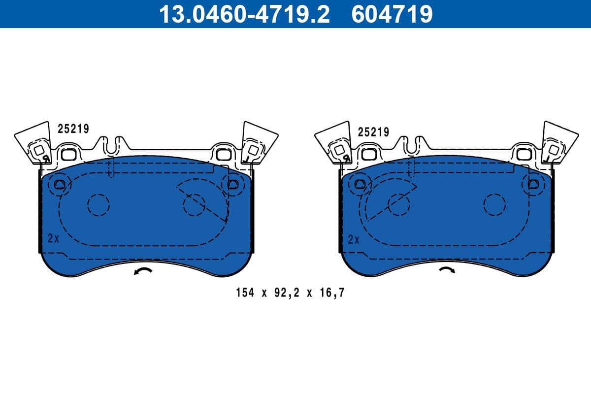 set placute frana,frana disc ATE 13.0460-4719.2