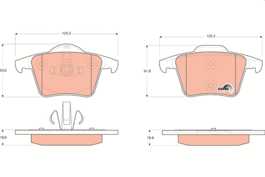 set placute frana,frana disc TRW GDB1566