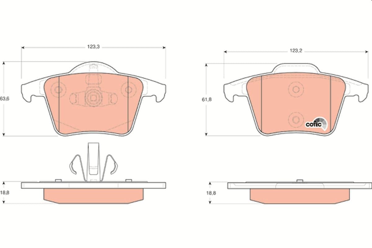 set placute frana,frana disc TRW GDB1566