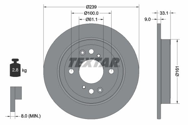 Disc frana TEXTAR PRO 92304403