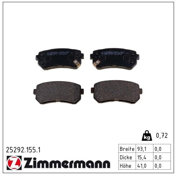 set placute frana,frana disc ZIMMERMANN 25292.155.1