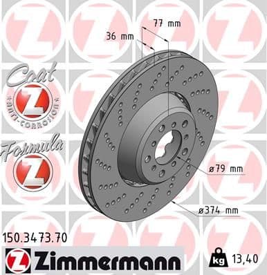 Disc frana ZIMMERMANN FORMULA Z 150.3473.70