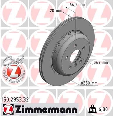 Disc frana ZIMMERMANN FORMULA F 150.2953.32