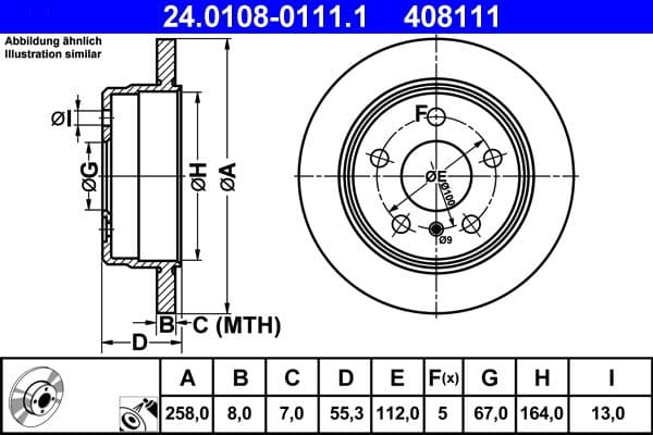 Disc frana ATE 24.0108-0111.1