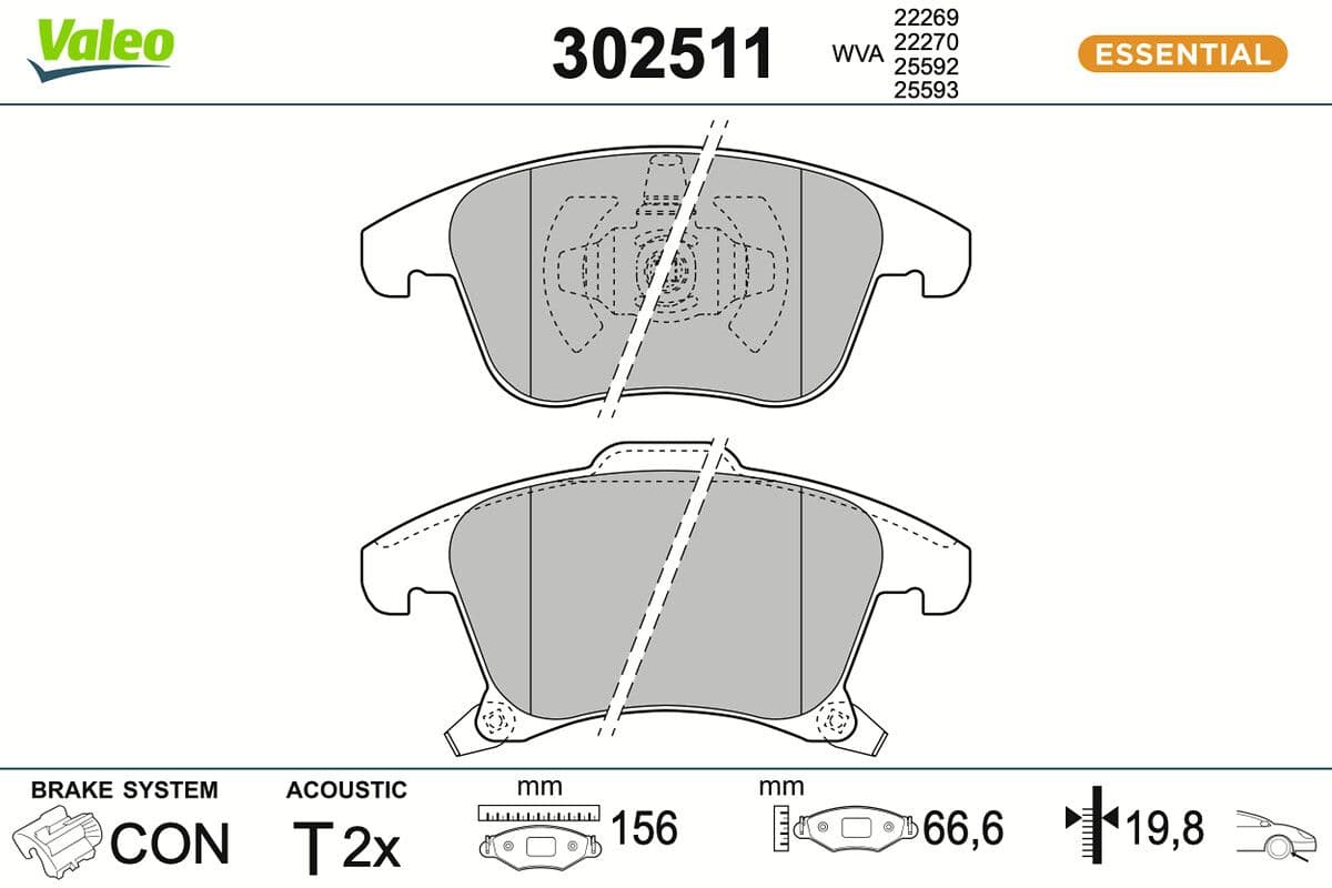 set placute frana,frana disc VALEO 302511
