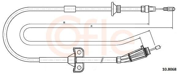 Cablu, frana de parcare COFLE 10.8068