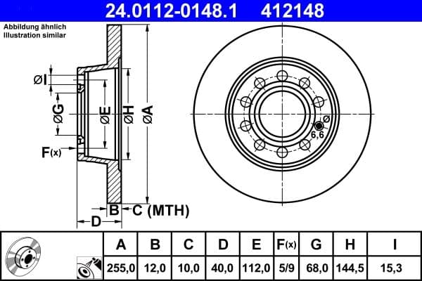 Disc frana ATE 24.0112-0148.1
