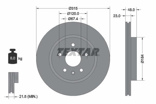 Disc frana TEXTAR PRO 92187303