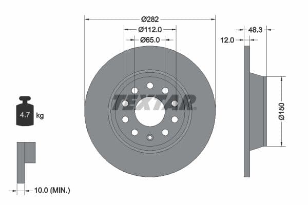 Disc frana TEXTAR PRO 92140803