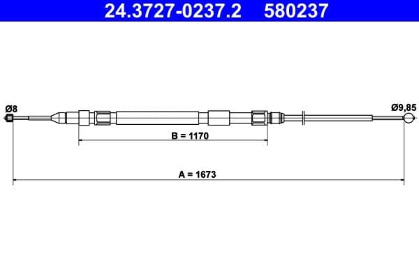Cablu, frana de parcare ATE 24.3727-0237.2