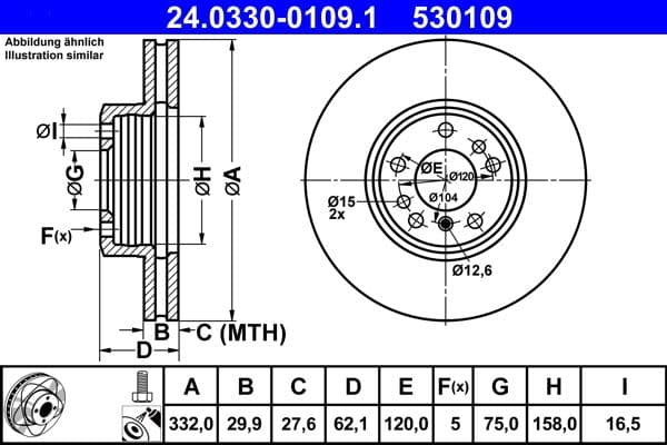 Disc frana ATE 24.0330-0109.1