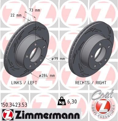 Disc frana ZIMMERMANN BLACK Z 150.3423.53