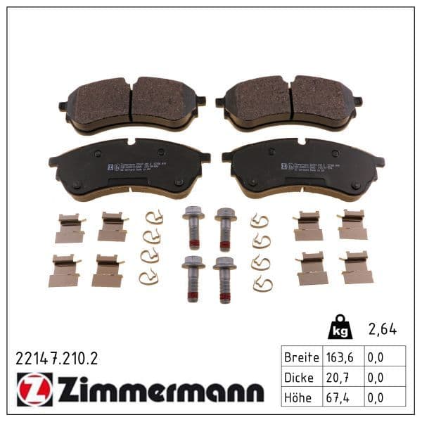 set placute frana,frana disc ZIMMERMANN 22147.210.2