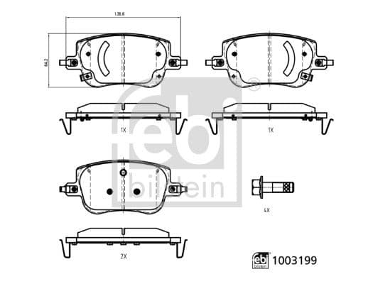set placute frana,frana disc FEBI BILSTEIN 1003199