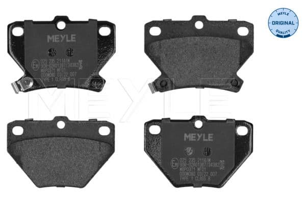 set placute frana,frana disc MEYLE -ORIGINAL: True to OE. 025 235 2114/W
