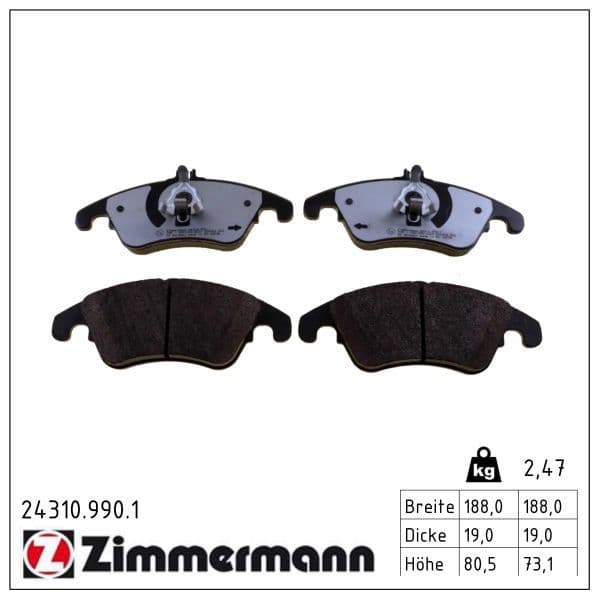 set placute frana,frana disc ZIMMERMANN rd:z 24310.990.1