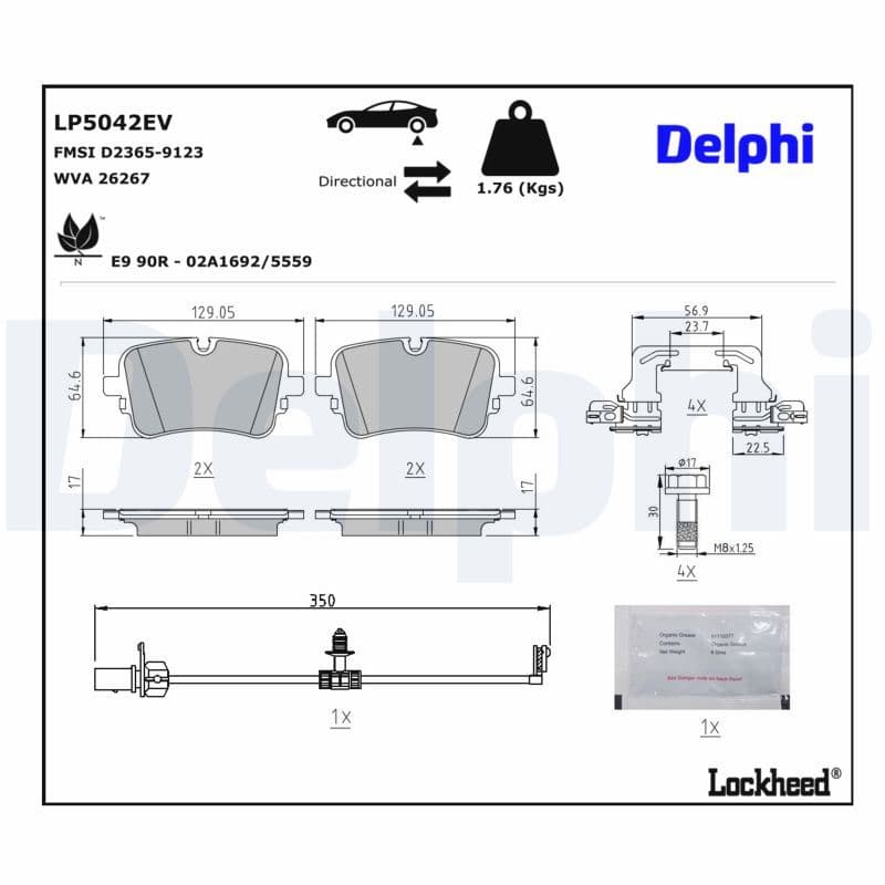 set placute frana,frana disc DELPHI LP5042EV