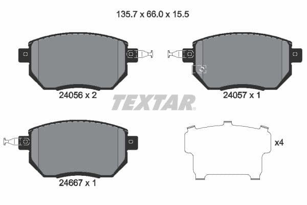 set placute frana,frana disc TEXTAR 2405601