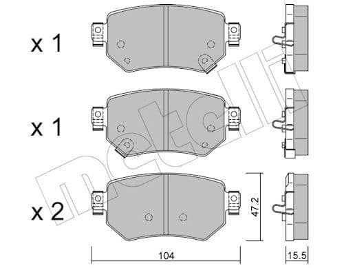 set placute frana,frana disc METELLI 22-1159-0