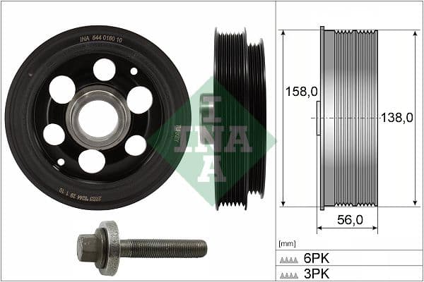 Fulie curea, arbore cotit Schaeffler INA 544 0180 20