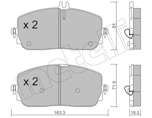 set placute frana,frana disc METELLI 22-1194-0