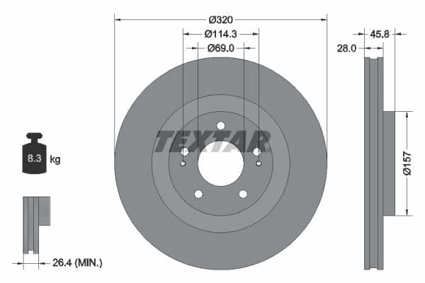 Disc frana TEXTAR PRO 92306503
