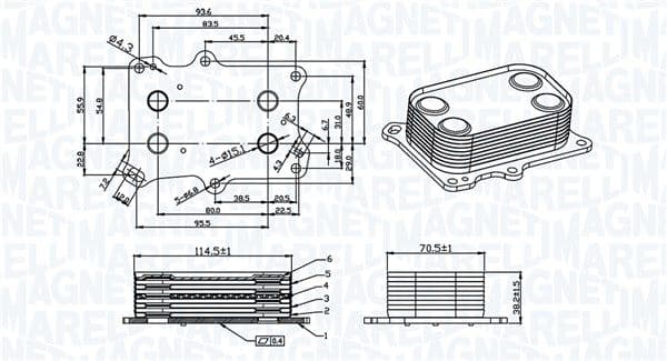 Radiator ulei, ulei motor MAGNETI MARELLI 350300004300