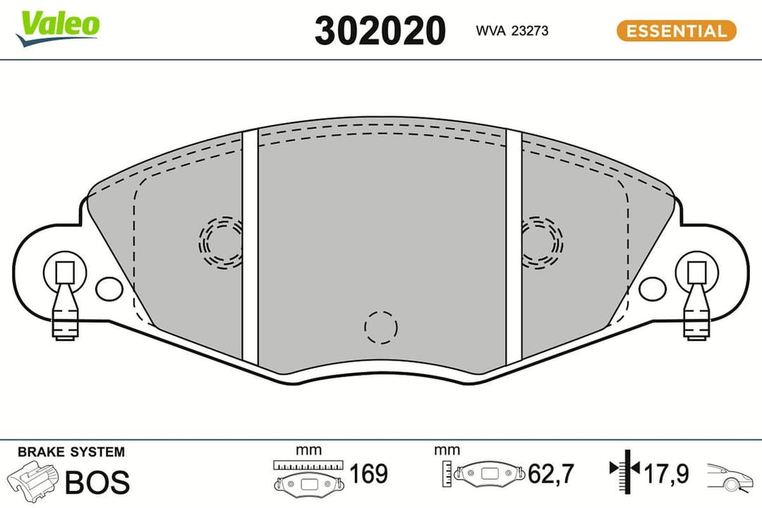 set placute frana,frana disc VALEO ESSENTIAL 302020